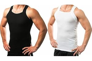 AC BASICS 2-4-6 Packs Men's G-Unit Style Cotton Tank Tops Square Cut Muscle Rib A-Shirts