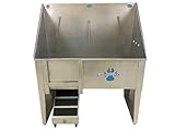 Groomer's Best Walk-Through Bathing Tub with Right Plumbing and Left Ramp, 48-Inch