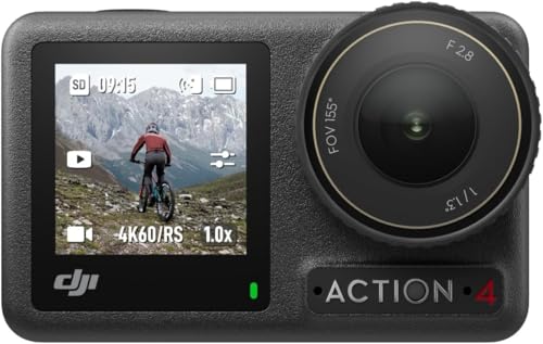dji Osmo Action 4 Pack Esencial: cámara de acción Sumergible 4K/120 fps con un Sensor de 1/1.3 Pulgadas, Gran Rendimiento con Poca luz, Color D-Log M de 10 bits, batería Duradera de 1770 mAh