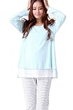 Smallshow Women's Maternity Nursing Pajamas Set 2 Pcs Breastfeeding Top and Pant
