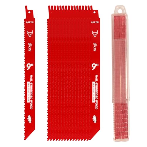 9 Inch Reciprocating Saw Blades for Nail-Embedded Wood Demolition, 6/12 TPI, Bi-Metal Sawzall Blade - 20 Pack