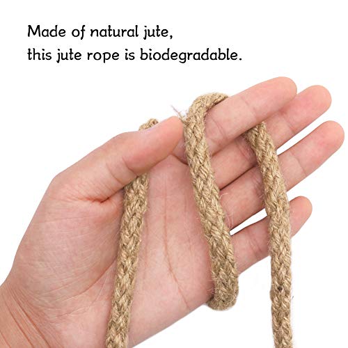 tenn well 8 mm dickes Juteseil, 15 m langes geflochtenes Gartenseil, starke Jute-Schnur für Heimdekoration, Basteln und DIY Kratzbaum (braun) – Bild 3