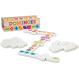 Melissa & Doug Dominoes Tabletop Game (28 Tiles in Wooden Storage Box, Great Gift for Girls and Boys - Best for 4, 5, 6 Year Olds and Up)