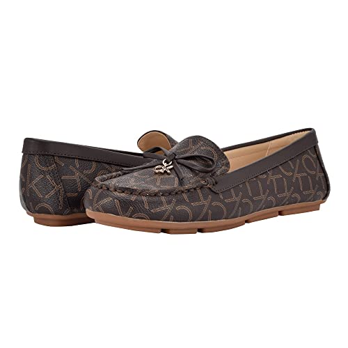 Calvin Klein Women's Linca Loafer, Espresso Logo, 6