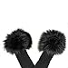 Ecosco Faux Fur Wrist Cuffs Warmer Cover Furry Leg Warmer Costume Set (Black Socks)