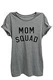 Mom Squad Womens Relaxed T-Shirt Tee Heather Grey