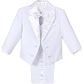 Dressy Daisy Baby Toddler Boys Tuxedo Suit Formal Wear Outfit Set Size 12-24 Months & 2T to 4T, Black Ivory White