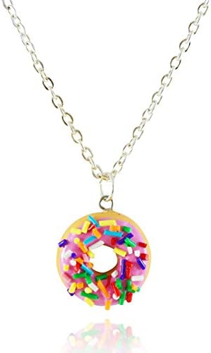 Le Sweeties Miniature Food Jewelry Strawberry Donut Necklace (Unscented)