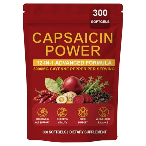 Cayenne Pepper - Cayenne Pepper Capsules | Resealable Package | 300 Softgels / 1 Bag B