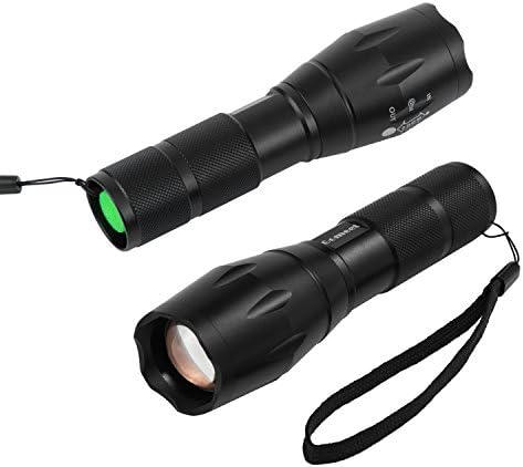 GOMEET CREE XLM-T6 Zoomable Bright LED Flashlight, 1600LM Torch Adjustable Focus Zoom Light Lamp (2 in pack)