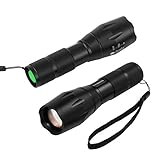 GOMEET CREE XLM-T6 Zoomable Bright LED Flashlight, 1600LM Torch Adjustable Focus Zoom Light Lamp (2 in pack)