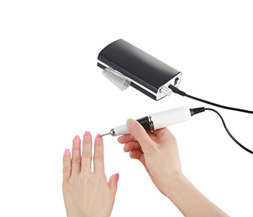 Miss Sweet Portable Nail Drill Machine Rechargeable Electric Nail File for Acrylic Nail RPM30000 (Black)