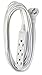 Woods Slimline Flat Plug Extension Cord, 12Ft, 16 Gauge, 3 Conductor, 3-Outlet, White, 35188801