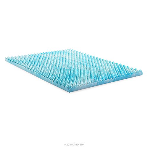 Linenspa 3 Inch Convoluted Gel Swirl Memory Foam Mattress Topper