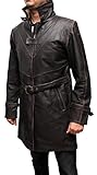 WD Men's Brown Trench Leather Coat Jacket ►BEST SELLER◄ L