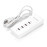 Levin™ 4-Port Family-Sized Wall Charger Multi-port USB Power Strip Fast Charger for iPhone 6, 6plus, 4, 4s, 5, 5S, 5C; iPad 4, Mini, Air; Samsung Galaxy Tab 2, 3; Galaxy Note 3, 2; Galaxy S4, S3; HTC One; Smartphones; 5V Tablets; bluetooth speakers and headsets (white)