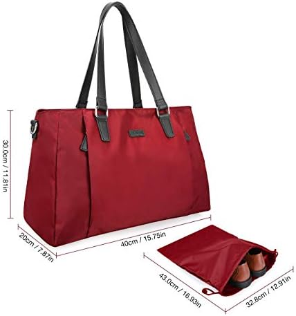 ECOSUSI Duffel Bag Women Overnight Weekender Bag 25L Nylon Carry On Bags Hospital Tote Bag Ladies Travel Bag with Trolley Sleeve, Shoe Bag, Wet Pocket 6 ECOSUSI Duffel Bag Women Overnight Weekender Bag 25L Nylon Carry On Bags Hospital Tote Bag Ladies Travel Bag with Trolley Sleeve, Shoe Bag, Wet Pocket