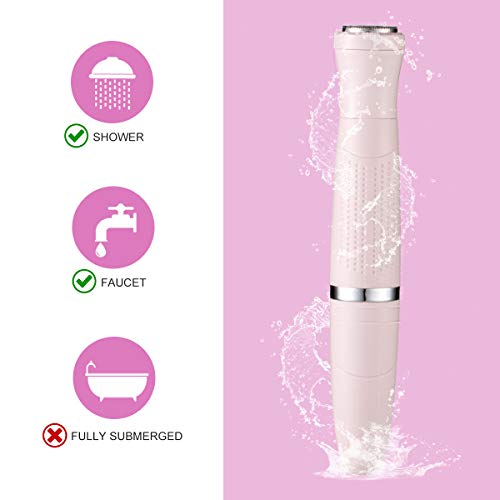Bikini Trimmer for Women, 3 in 1 Electric Ladies Shaver Facial Hair Painless Removal Eyebrow Trimmer Waterproof Razor