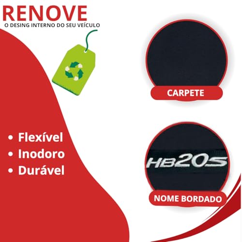Tapete Carpete HB20S Sedan Com Traseiro Inteiriço 2023 2024 2025 2026