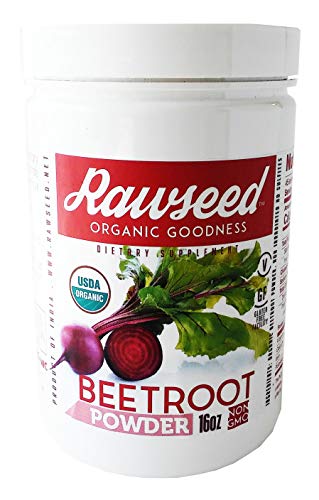 Rawseed Organic Beet Root Powder "Beta vulgaris" 1 Lb (16 oz) with a High Nitrate Content. Non - Irradiated Non-sulfites - No Anti Caking Ingredients-Vegan - Gluten Free - Product of India