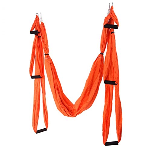 Soogo Anti-Gravity Aerial Yoga Hammock Yoga Swing Fitness Inversion Aerial Yoga Exercise Tool Pilates Spine Supporter (orange) - Thumbnail 7