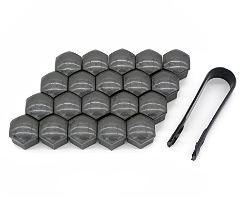 20PCS Lug Nut Covers - 2/3'' Wheel Nut Bolt Caps, 17mm Hexagonal With Removal Tool, Compatible With Audi, Auto Rims Exterior Protection, Grey - Thumbnail 7