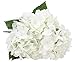 Duovlo Artificial Silk Hydrangea Flower with 6 Heads Flower Bunch Bouquet Home Wedding Garden Floral Decor (White)