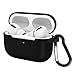 AirPods Pro Case, ELECDOLPH Soft Silicone Cover for AirPods Pro Case, Slim-Fit, Visible Front LED, Scratch-Resistant Case Skin for AirPods Pro Charging Case (Black)