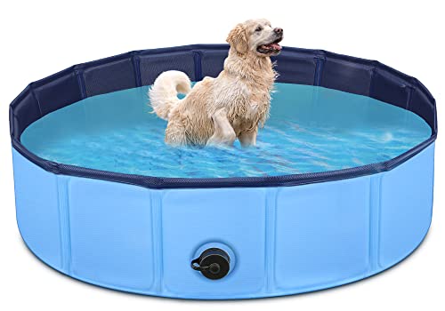 Dog Pool JECOO Kiddie Pool Hard Plastic Foldable
