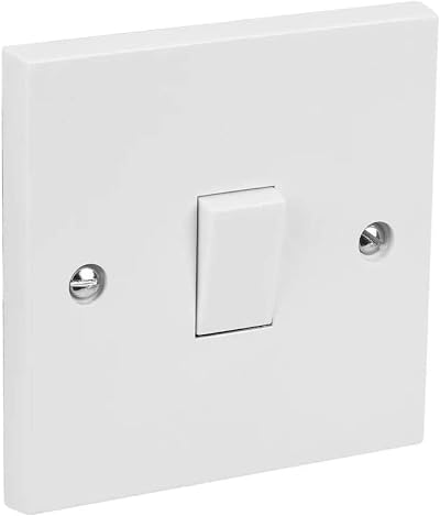 Invero 1 Gang 2 Way Electric Wall Light Switch White Rocker 10 Amp