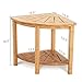 OasisSpace Bamboo Corner Shower Bench, Bath Bench Seat with Storage Shelf, Shaving Stool with Non-Slip Feet, Seat or Organizer Perfect for Indoor or Outdoor