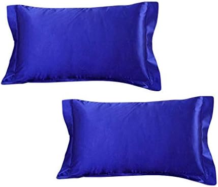 Dehman 2X 100-Percent Silky Satin Hair Beauty Pillowcase (Dark Blue, King Size, 20X36 INCHES)