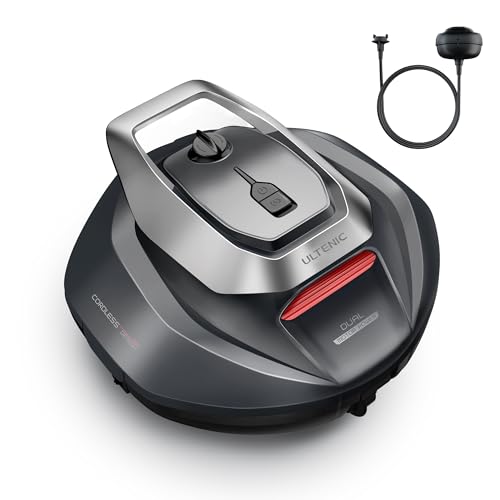 Ultenic Pooleco 10 Robot Swimming Pool, 90 Min, 80 m², Wireless Pool Robot, Self Parking, 3 Hours Quick Charge, Hookless Recovery Design, Suitable for a Wide Range of Pools