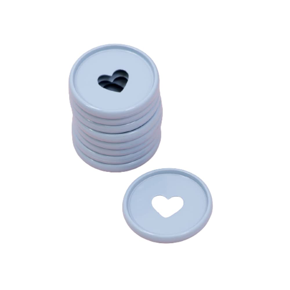 Craftelier - Metallic M Disc Rings with Heart Cut Out for Scrapbooking Binding and Other Crafts for Planners, Agendas, Notebooks or Albums | Pack of 9 pcs of 35 mm - Colour Baby Blue — image 1