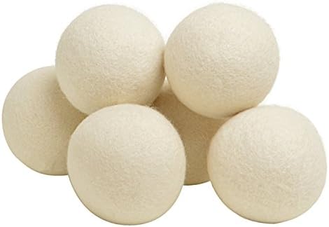 Wool Dryer Balls, 6 Pack XL Size Natural Fabric Softener Reduce Wrinkles&Save Drying Time, Reusable Organic Natural Fabric Softener