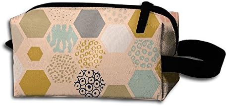 HYHYFGSSD Pink Hexagonal Honeycomb(8897) Makeup Bag Zipper Pouch Purse Portable Storage Pouch Bag Handbag