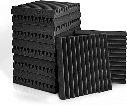 Fstop Labs Acoustic Panels 12 Pieces, 2.5 x 30 x 30 cm Acoustic Panel for Recording Studios, Offices, Acoustic Room, Soundproofing Wall