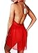 Ruzishun Women Deep V-Neck Babydoll Halter Transparent Lace Sexy Lingerie Sleepwear