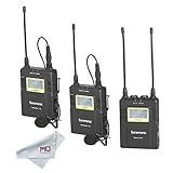 Saramonic UWMIC9 RX9 + TX9 + TX9, 96-Channel Digital UHF Wireless Dual Lavalier Microphone System for PRO camera, DSLR, Camcorder, Smartphone
