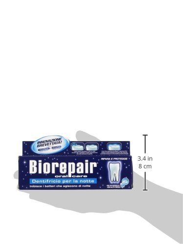 Biorepair: "Dentifricio per la Notte" (Intensive Night Repair) Toothpaste with microRepair * 2.5 Fluid Ounce (75ml) Tube (Pack of 2) * [ Italian Import ]