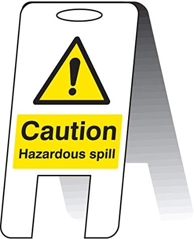 Warning Signs - Caution hazardous spill (self standing folding sign) - 4mm Fluted Polypropylene