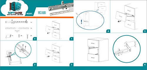 2 Pack Softclose For Metal Drawers Soft Close Drawer Adapter