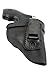 The Defender Leather IWB Holster - Fits Most J Frame Revolvers Incl. Ruger LCR, S&W 442/642, Taurus, Charter & Most .38 Special Revolvers - Made in USA - Black - Right Handed