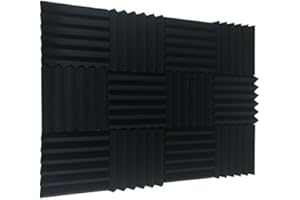 XIN&LOG 12 Pack Acoustic Wedge Studio Foam Sound Absorption Wall Panels 2" x 12" x 12"