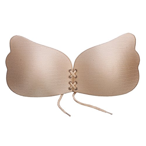 Reusable silicone push up strapless bras with drawstrin…