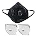 Anti Pollution Mask Military Grade N99 Breathing Mask Nose Mask with Adjustable Nose Piece Washable Respirator Air Filter Mask Black Face Mask Allergy Pollen Protection