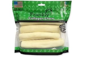 Frankly Original Natural Flavored Beef Chew Dog Retriever Rolls - High Protein Collegen Packed - Made in The U.S.A. - 4 Count 7-8" Roll (8082)