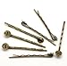 PEPPERLONELY Brand 50PC Antiqued Bronze Bobby Pins Hair Clips (50mm) with Glue On Flat Pads (8mm)