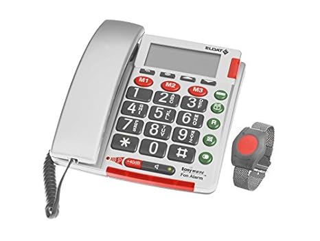 Set Senioren-/Notruftelefon ELDAT FonAlarm mit Armbandsender und Adapterstecker