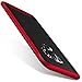 TORRAS 2 in 1 Hybrid Anti Fingerprint Slim Fit Soft TPU Rubber Cover with Hard Plastic Bumper Scratch Resistant Phone Case for Samsung Galaxy S9, Black/Red Edge